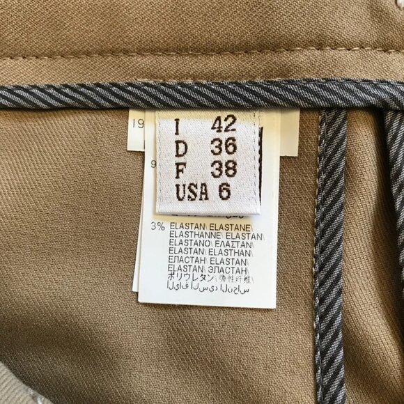 Brunello Cucinelli Cuffed Pants Trousers Womens 42 6 Beige Tan High Rise Cropped - Picture 10 of 15